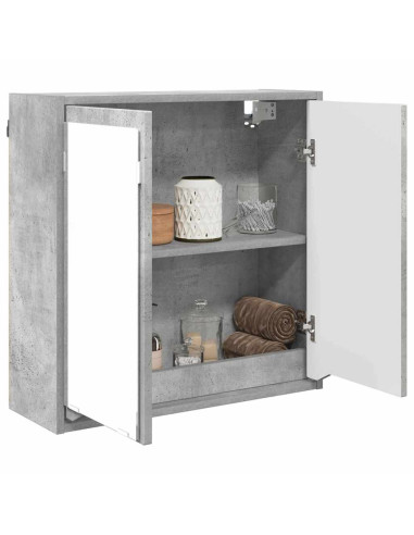 Mobiletto per specchio da bagno Grigio cemento 60 x 20 x 60 cm
