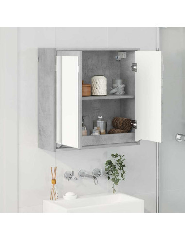 Mobiletto per specchio da bagno Grigio cemento 60 x 20 x 60 cm