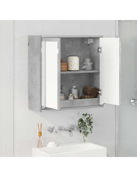 Mobiletto per specchio da bagno Grigio cemento 60 x 20 x 60 cm
