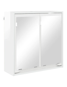 Mobiletto per specchio da bagno Bianco Lucido 60 x 20 x 60 cm 2
