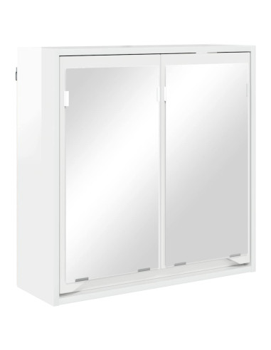 Mobiletto per specchio da bagno Bianco Lucido 60 x 20 x 60 cm