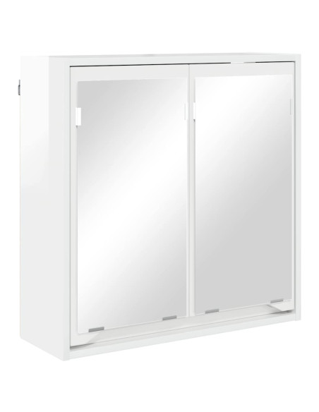 Mobiletto per specchio da bagno Bianco Lucido 60 x 20 x 60 cm