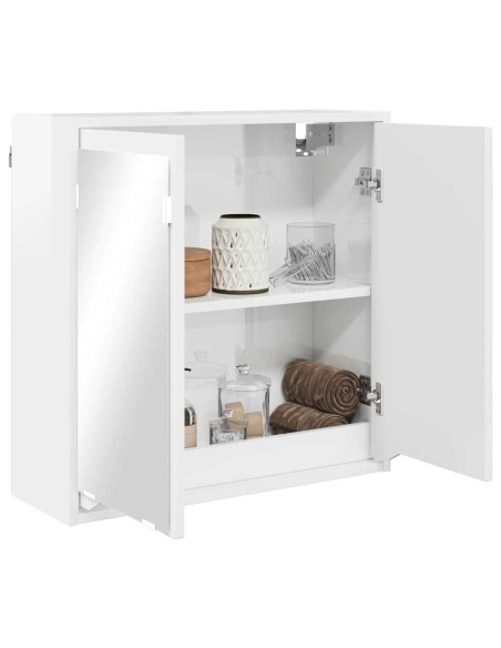 Mobiletto per specchio da bagno Bianco Lucido 60 x 20 x 60 cm