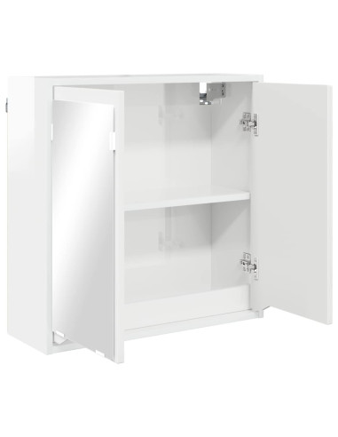 Mobiletto per specchio da bagno Bianco Lucido 60 x 20 x 60 cm