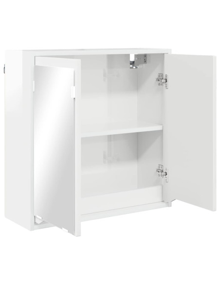 Mobiletto per specchio da bagno Bianco Lucido 60 x 20 x 60 cm