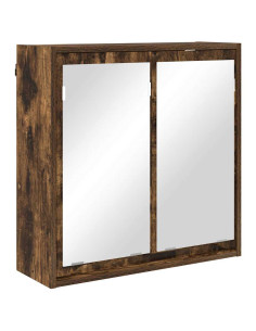 Mobiletto per specchio da bagno Rovere fumé 60 x 20 x 60 cm 2