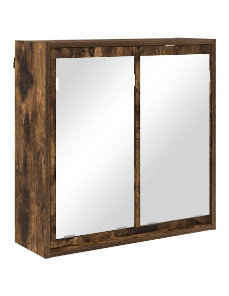 Mobiletto per specchio da bagno Rovere fumé 60 x 20 x 60 cm