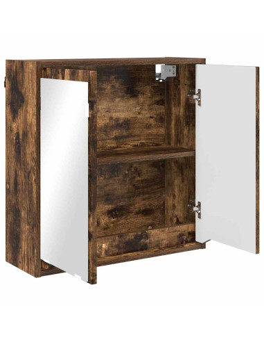 Mobiletto per specchio da bagno Rovere fumé 60 x 20 x 60 cm