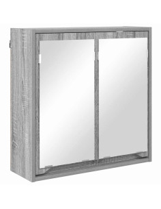 Mobiletto per specchio da bagno Grigio Sonoma 60 x 20 x 60 cm 2