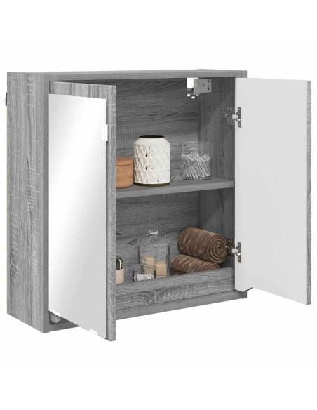 Mobiletto per specchio da bagno Grigio Sonoma 60 x 20 x 60 cm