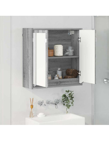 Mobiletto per specchio da bagno Grigio Sonoma 60 x 20 x 60 cm