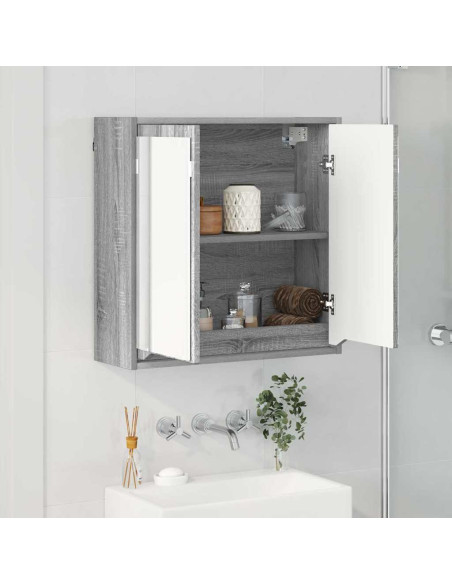 Mobiletto per specchio da bagno Grigio Sonoma 60 x 20 x 60 cm