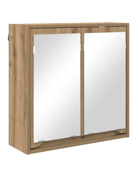 Mobiletto per specchio da bagno con porta Rovere artigianale