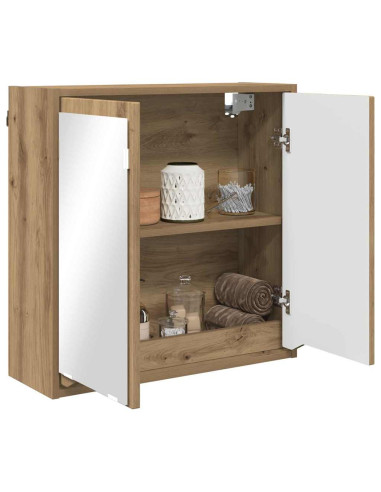 Mobiletto per specchio da bagno con porta Rovere artigianale