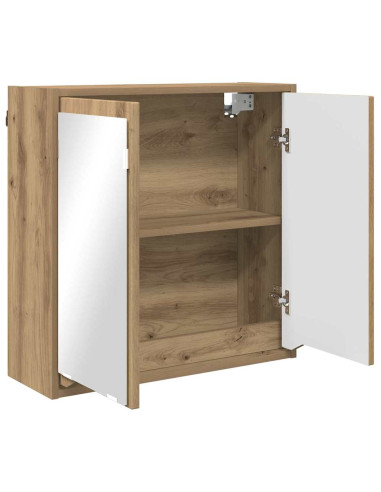 Mobiletto per specchio da bagno con porta Rovere artigianale