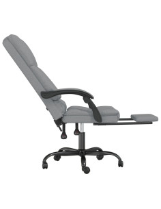Sedia da Ufficio Massaggio Reclinabile Grigio chiaro in Tessuto 2