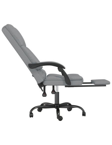 Sedia da Ufficio Massaggio Reclinabile Grigio chiaro in Tessuto