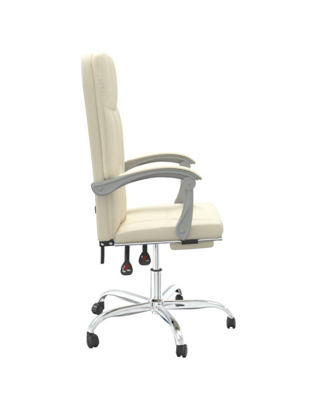 Poltrona da Ufficio Reclinabile Crema in Similpelle