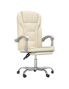 Poltrona da Ufficio Reclinabile Crema in Similpelle 2