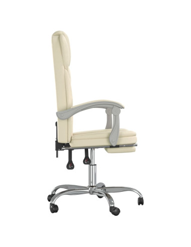 Poltrona da Ufficio Reclinabile Crema in Similpelle