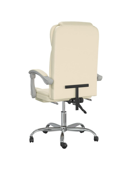 Poltrona da Ufficio Reclinabile Crema in Similpelle