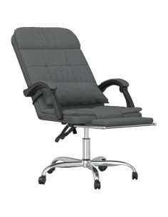 Sedia da Ufficio Massaggio Reclinabile Grigio Scuro in Tessuto 2