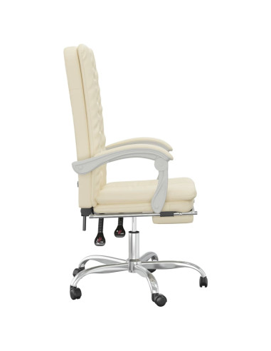 Poltrona da Ufficio Reclinabile Crema in Similpelle