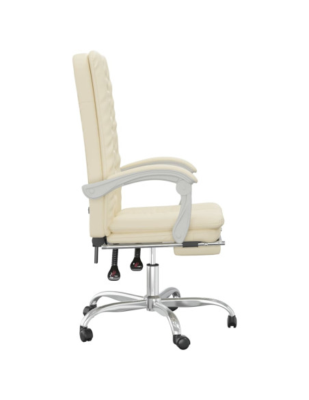 Poltrona da Ufficio Reclinabile Crema in Similpelle