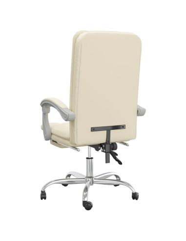 Poltrona da Ufficio Reclinabile Crema in Similpelle