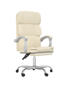 Poltrona da Ufficio Reclinabile Crema in Similpelle 2