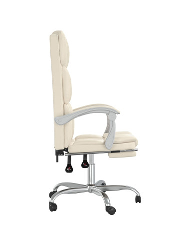 Poltrona da Ufficio Reclinabile Crema in Similpelle