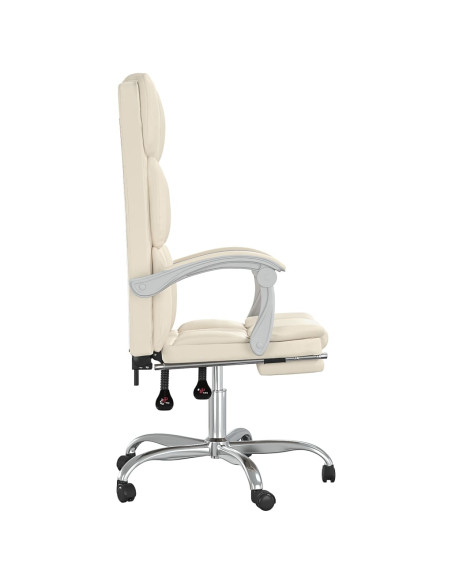 Poltrona da Ufficio Reclinabile Crema in Similpelle