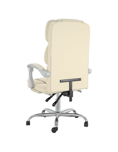 Poltrona da Ufficio Reclinabile Crema in Similpelle