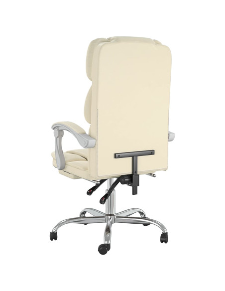 Poltrona da Ufficio Reclinabile Crema in Similpelle