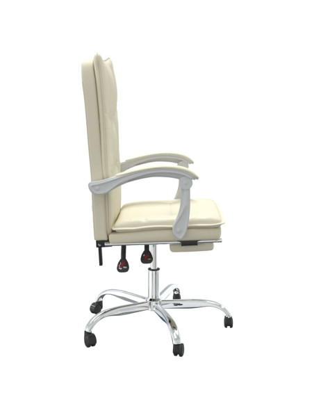 Poltrona da Ufficio Reclinabile Crema in Similpelle