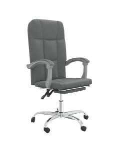 Sedia da Ufficio Reclinabile Grigio Scuro in Tessuto 2