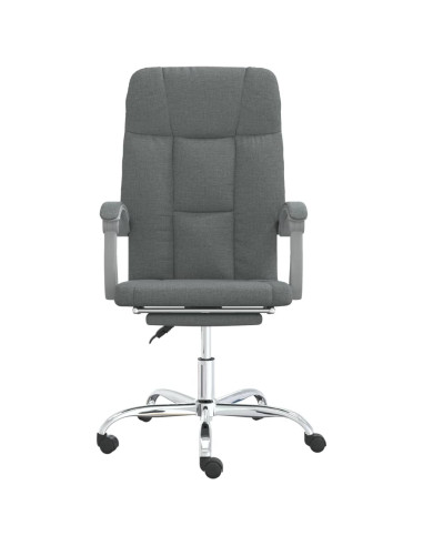 Sedia da Ufficio Reclinabile Grigio Scuro in Tessuto