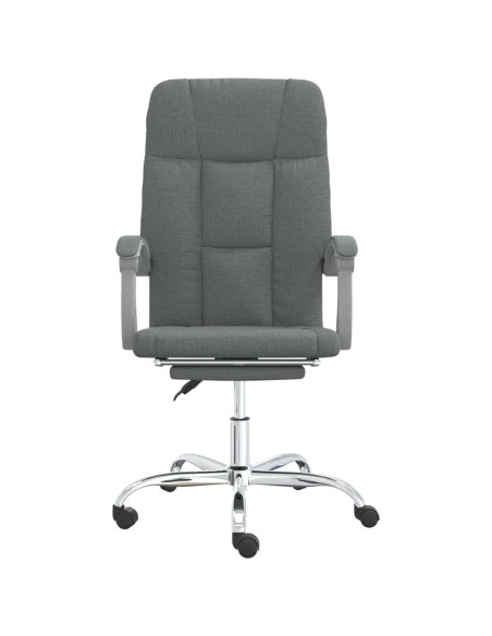 Sedia da Ufficio Reclinabile Grigio Scuro in Tessuto