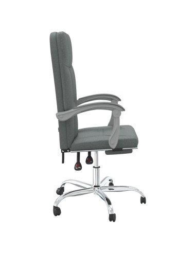 Sedia da Ufficio Reclinabile Grigio Scuro in Tessuto