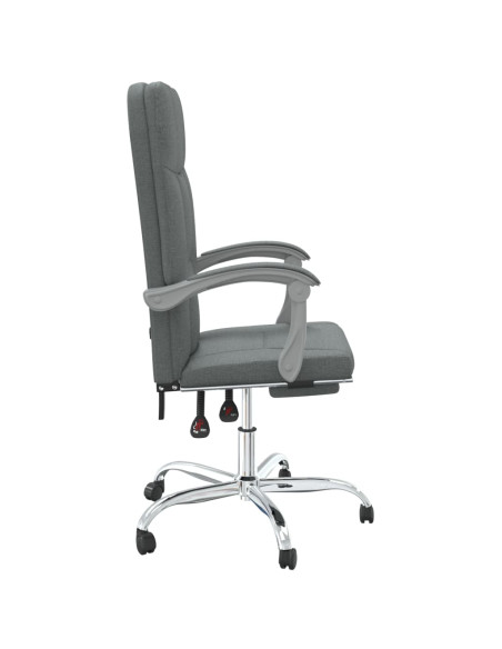 Sedia da Ufficio Reclinabile Grigio Scuro in Tessuto