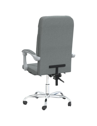 Sedia da Ufficio Reclinabile Grigio Scuro in Tessuto