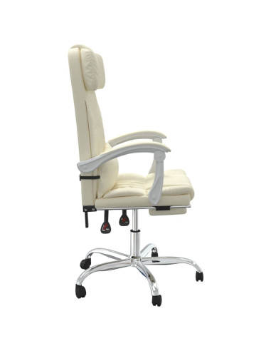Poltrona da Ufficio Reclinabile Crema in Similpelle