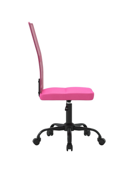 Sedia da Ufficio Altezza Regolabile Rosa in Tessuto a Rete