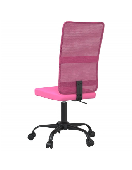 Sedia da Ufficio Altezza Regolabile Rosa in Tessuto a Rete