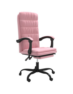 Poltrona da Ufficio Reclinabile Rosa in Velluto 2