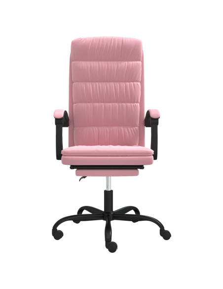Poltrona da Ufficio Reclinabile Rosa in Velluto