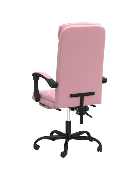 Poltrona da Ufficio Reclinabile Rosa in Velluto