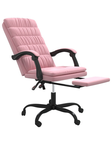 Poltrona da Ufficio Reclinabile Rosa in Velluto