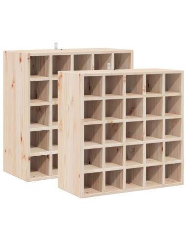 Portabottiglie 2 pcs Naturale 56 x 25 x 56 cm Pino massello