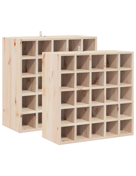 Portabottiglie 2 pcs Naturale 56 x 25 x 56 cm Pino massello